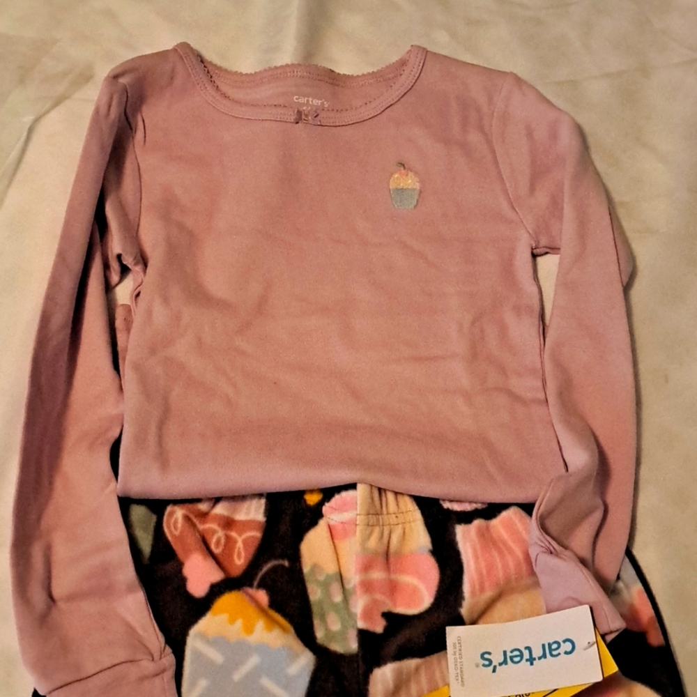 Carter's Fleece Comfy Cupcake Pajamas Set Girls 6X BG920*